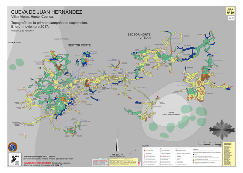 Cueva de Juan Hernández. Topografía.